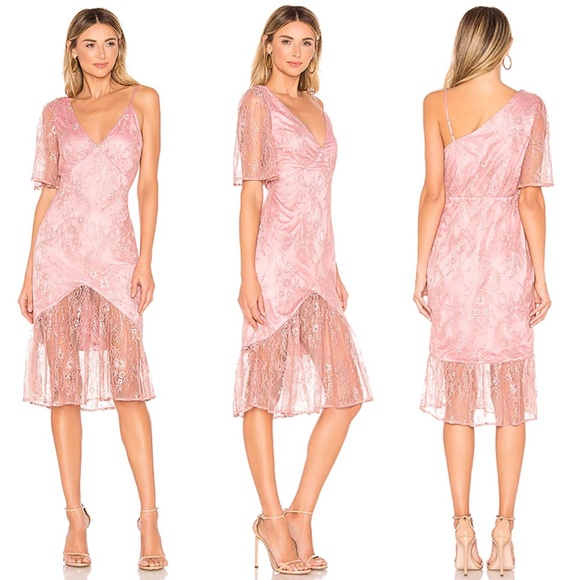 Lovers + Friends Elora Midi Dress in Metallic Rose - Picture 1 of 16